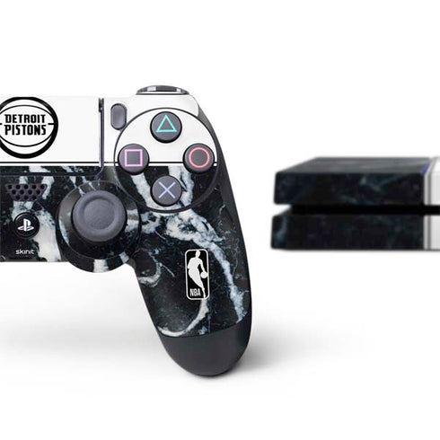 NBA Detroit Pistons Marble PS4 Console and Controller Bundle Skin