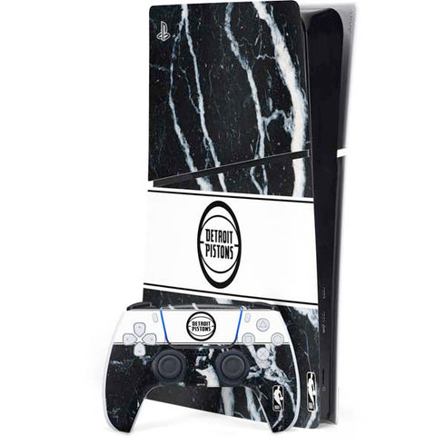 NBA Detroit Pistons Marble PS5 Slim Digital Edition Console Skin