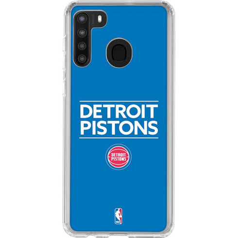 NBA Detroit Pistons Standard - Blue Galaxy A21 Clear Case