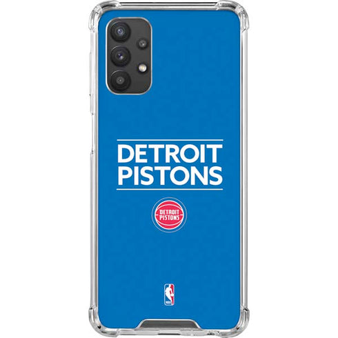 NBA Detroit Pistons Standard - Blue Galaxy A32 5G Clear Case