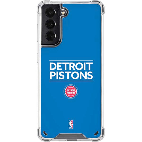 NBA Detroit Pistons Standard - Blue Galaxy S21 5G Clear Case