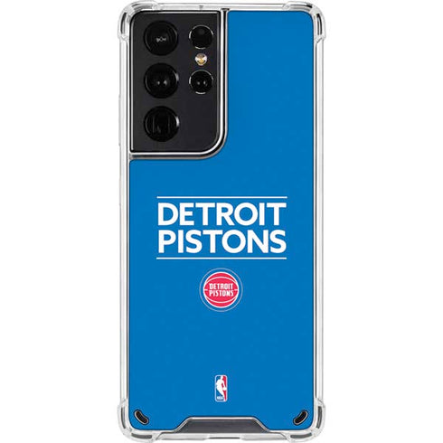 NBA Detroit Pistons Standard - Blue Galaxy S21 Ultra 5G Clear Case