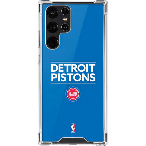NBA Detroit Pistons Standard - Blue Galaxy S22 Ultra Clear Case