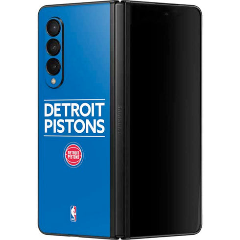 NBA Detroit Pistons Standard - Blue Galaxy Z Fold3 5G Skin