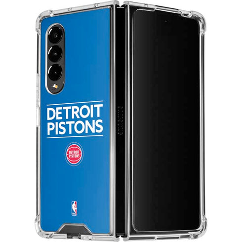 NBA Detroit Pistons Standard - Blue Galaxy Z Fold4 5G Clear Case