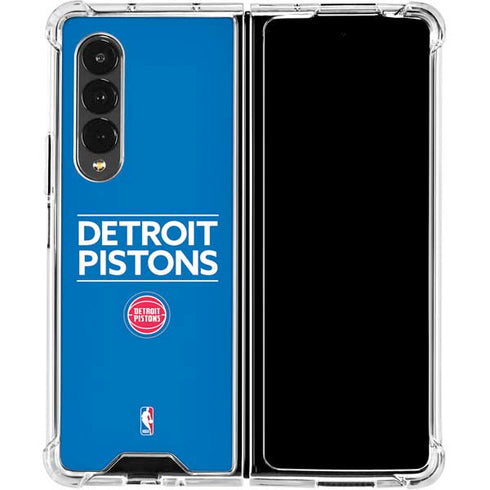 NBA Detroit Pistons Standard - Blue Galaxy Z Fold4 5G Clear Case