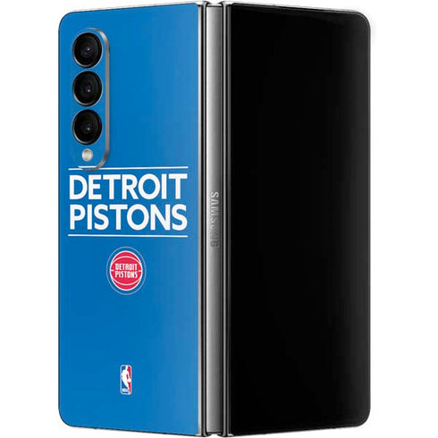 NBA Detroit Pistons Standard - Blue Galaxy Z Fold4 5G Skin