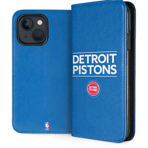 NBA Detroit Pistons Standard - Blue iPhone 13 Folio Case