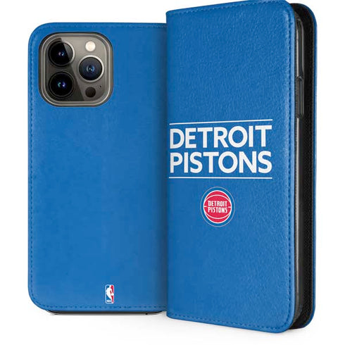 NBA Detroit Pistons Standard - Blue iPhone 13 Pro Max Folio Case
