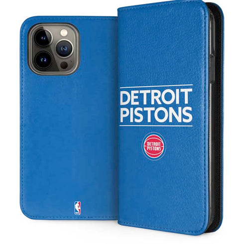 NBA Detroit Pistons Standard - Blue iPhone 14 Pro Max Folio Case