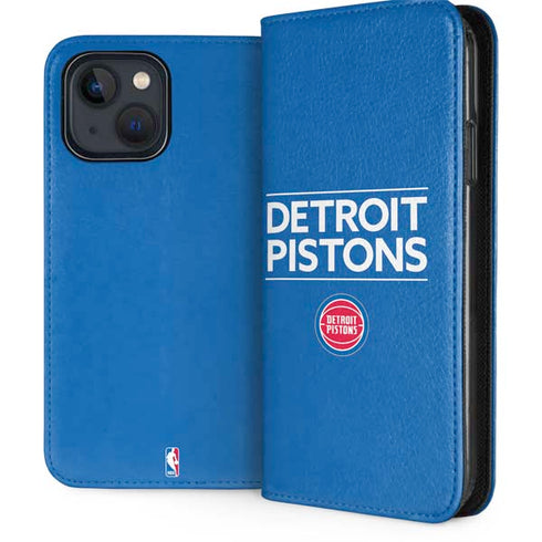NBA Detroit Pistons Standard - Blue iPhone 15 Plus Folio Case