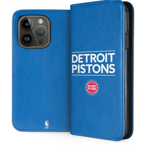 NBA Detroit Pistons Standard - Blue iPhone 15 Pro Folio Case