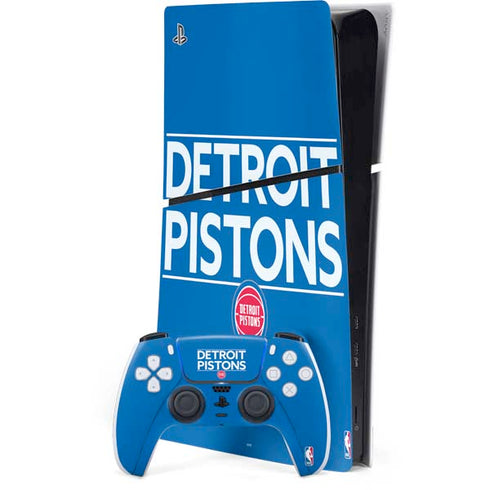 NBA Detroit Pistons Standard - Blue PS5 Slim Digital Edition Bundle Skin