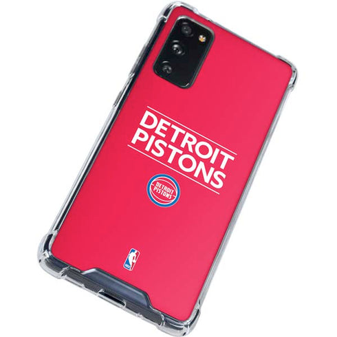 NBA Detroit Pistons Standard - Red Galaxy S20 FE Clear Case