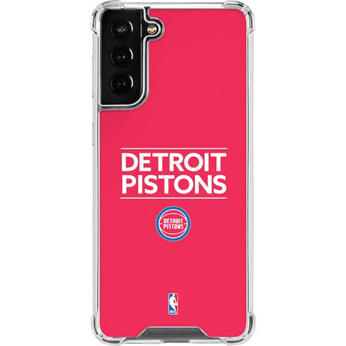 NBA Detroit Pistons Standard - Red Galaxy S21 FE Clear Case
