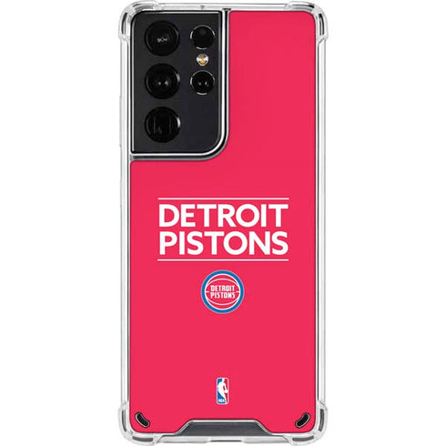 NBA Detroit Pistons Standard - Red Galaxy S21 Ultra 5G Clear Case