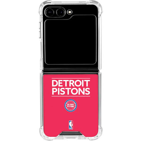 NBA Detroit Pistons Standard - Red Galaxy Z Flip5 5G Clear Case
