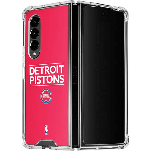 NBA Detroit Pistons Standard - Red Galaxy Z Fold4 5G Clear Case