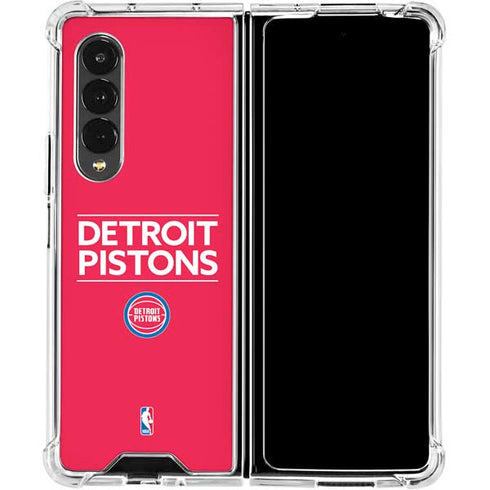 NBA Detroit Pistons Standard - Red Galaxy Z Fold4 5G Clear Case
