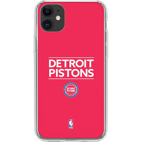 NBA Detroit Pistons Standard - Red iPhone 11 Clear Case