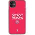 NBA Detroit Pistons Standard - Red iPhone 11 Clear Case