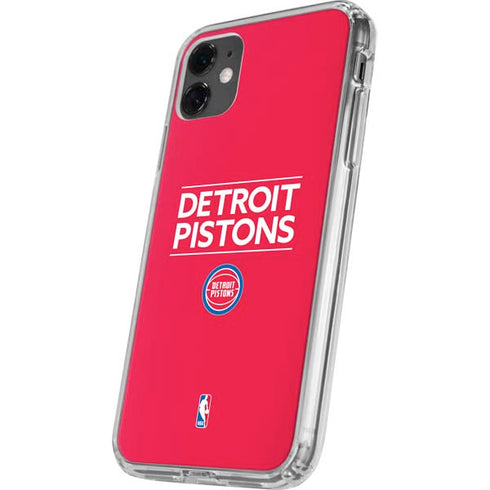 NBA Detroit Pistons Standard - Red iPhone 11 Clear Case