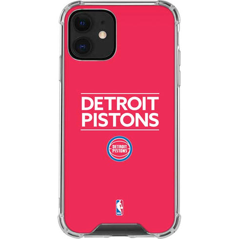 NBA Detroit Pistons Standard - Red iPhone 12 Clear Case