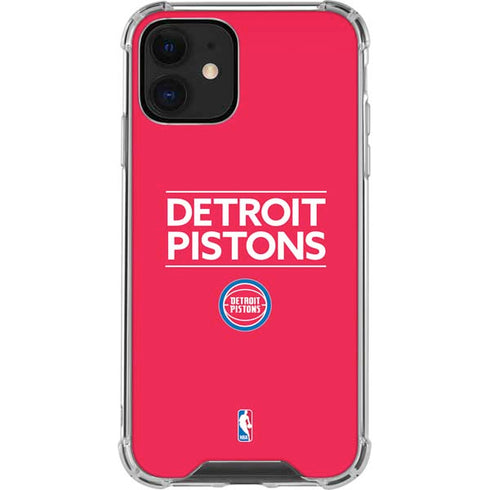 NBA Detroit Pistons Standard - Red iPhone 12 Mini Clear Case
