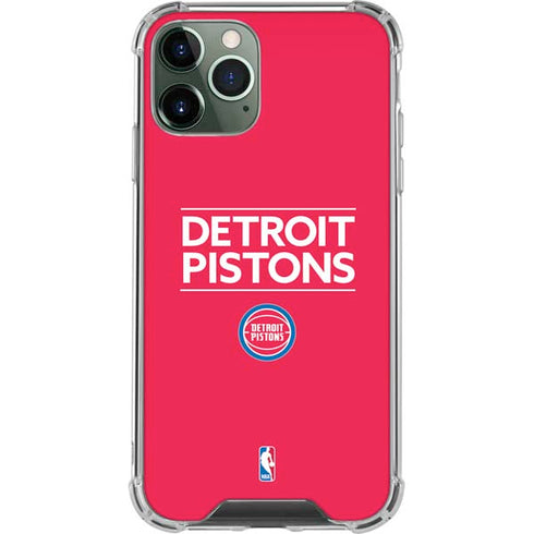 NBA Detroit Pistons Standard - Red iPhone 12 Pro Clear Case