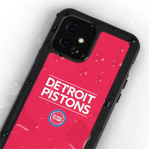 NBA Detroit Pistons Standard - Red iPhone 12 Waterproof Case