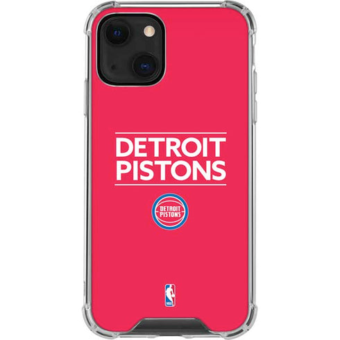 NBA Detroit Pistons Standard - Red iPhone 13 Clear Case