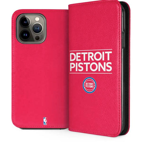 NBA Detroit Pistons Standard - Red iPhone 13 Pro Max Folio Case