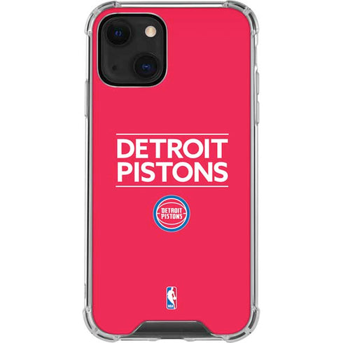 NBA Detroit Pistons Standard - Red iPhone 14 Clear Case