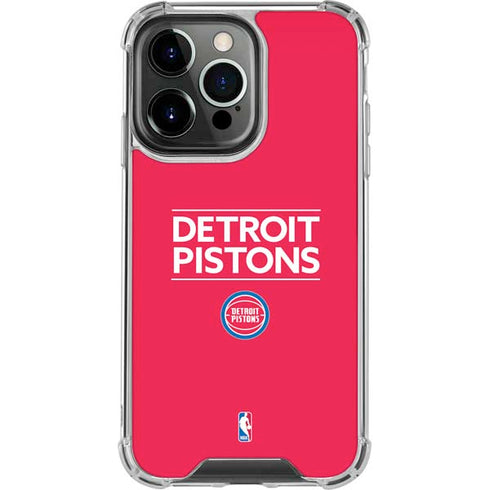 NBA Detroit Pistons Standard - Red iPhone 14 Pro Clear Case
