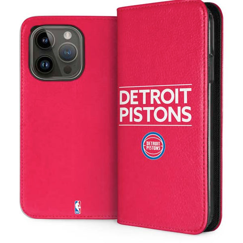 NBA Detroit Pistons Standard - Red iPhone 14 Pro Folio Case