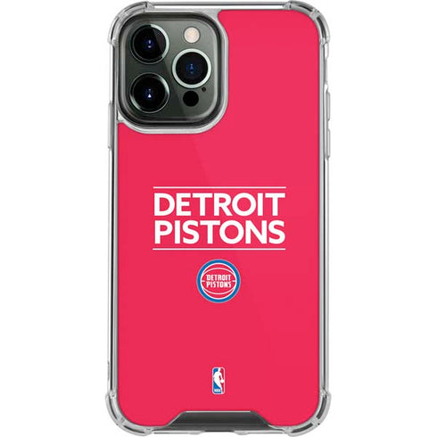 NBA Detroit Pistons Standard - Red iPhone 14 Pro Max Clear Case