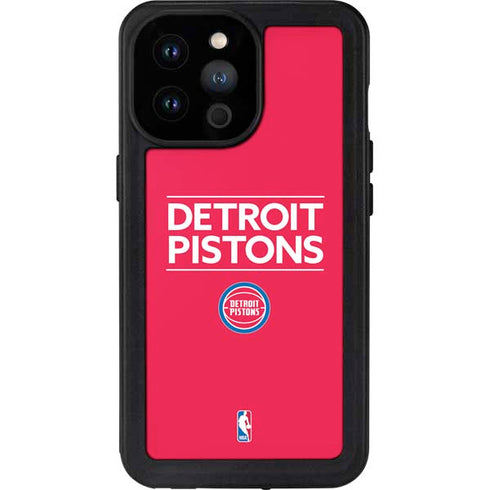 NBA Detroit Pistons Standard - Red iPhone 14 Pro Max Waterproof Case