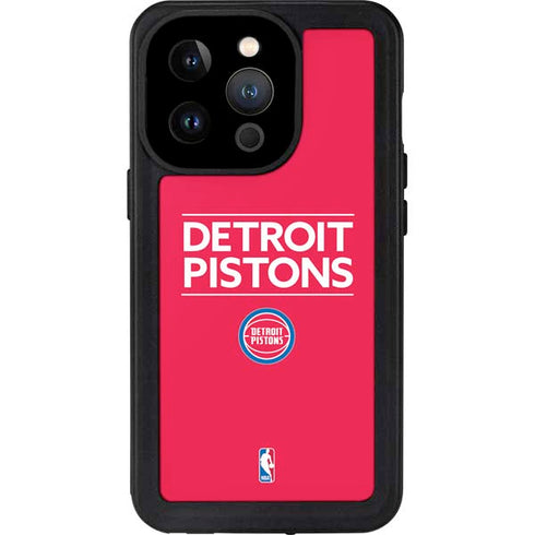 NBA Detroit Pistons Standard - Red iPhone 14 Pro Waterproof Case