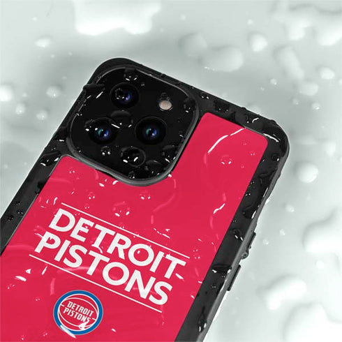 NBA Detroit Pistons Standard - Red iPhone 15 Pro Waterproof Case