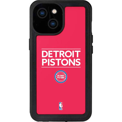 NBA Detroit Pistons Standard - Red iPhone 15 Waterproof Case