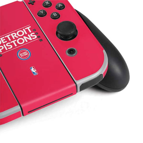 NBA Detroit Pistons Standard - Red Nintendo Switch OLED (2021) Skin