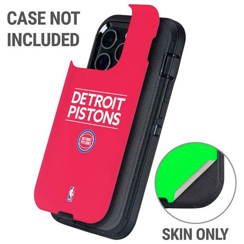 NBA Detroit Pistons Standard - Red Otterbox Defender iPhone Skin