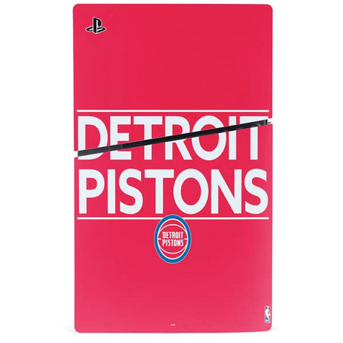NBA Detroit Pistons Standard - Red PS5 Slim Disk Console Skin