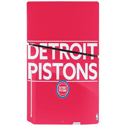NBA Detroit Pistons Standard - Red PS5 Slim Disk Console Skin