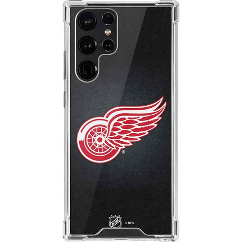 NHL Detroit Red Wings Black Background Galaxy S22 Ultra Clear Case