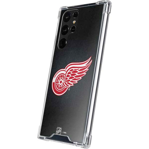 NHL Detroit Red Wings Black Background Galaxy S22 Ultra Clear Case