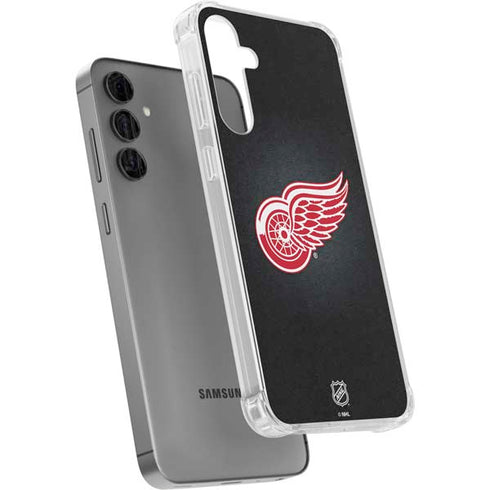 NHL Detroit Red Wings Black Background Galaxy S24 Plus Clear Case