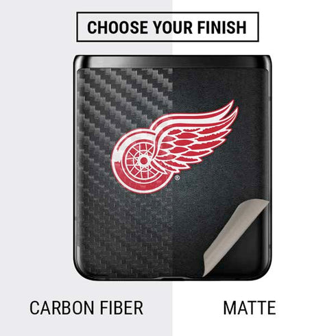 NHL Detroit Red Wings Black Background Galaxy Z Flip Skin