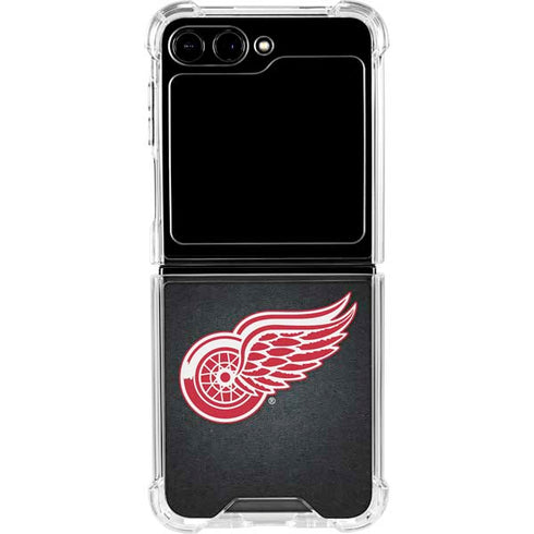 NHL Detroit Red Wings Black Background Galaxy Z Flip5 5G Clear Case