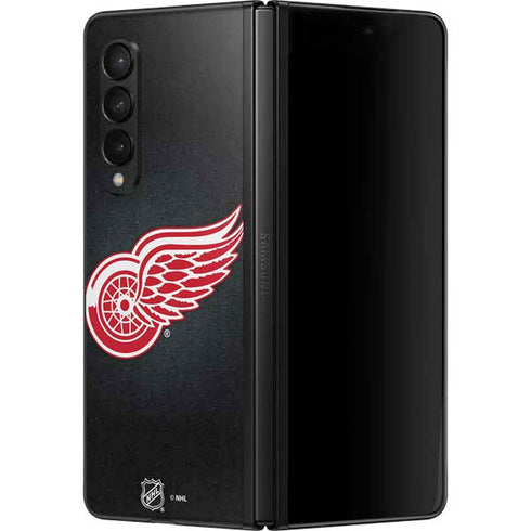 NHL Detroit Red Wings Black Background Galaxy Z Fold3 5G Skin